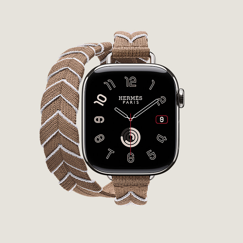 Series 11 case & Band Apple Watch Hermès Double Tour 42 mm Bridon Lisere Attelage