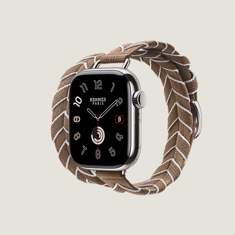 Series 11 case & Band Apple Watch Hermès Double Tour 42 mm Bridon Lisere Attelage