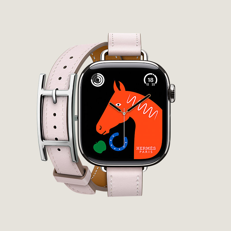 Series 11 case & Band Apple Watch Hermès Double Tour 42 mm Hapi Attelage