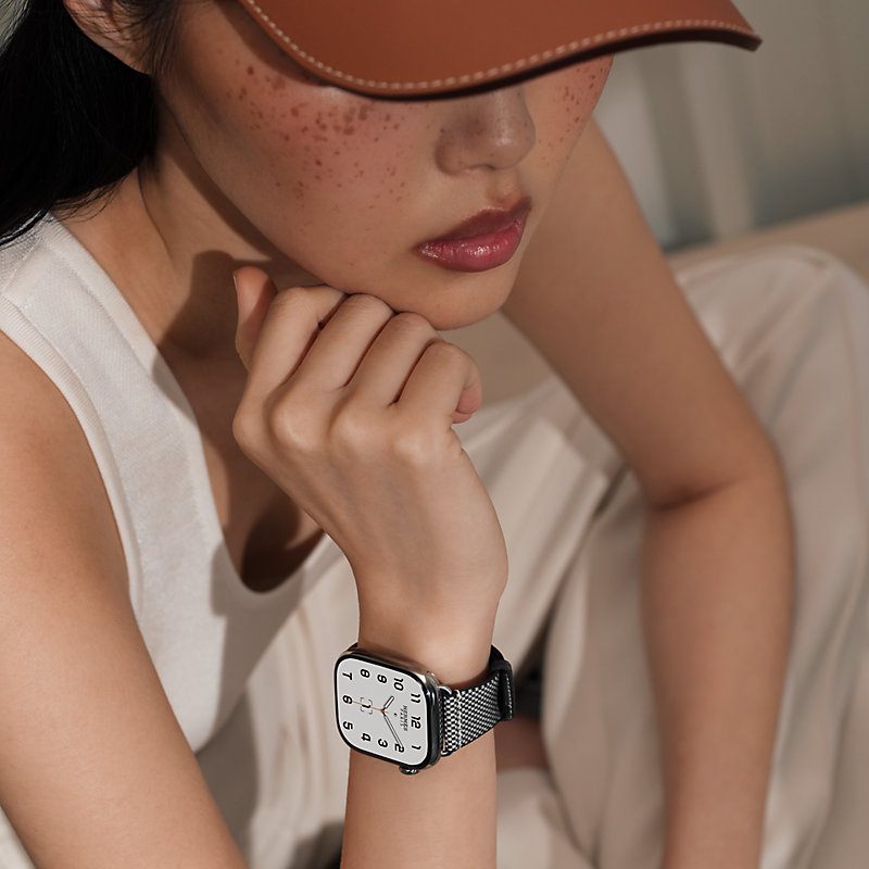 Series 11 case & Band Apple Watch Hermès Single Tour 42 mm Toile H