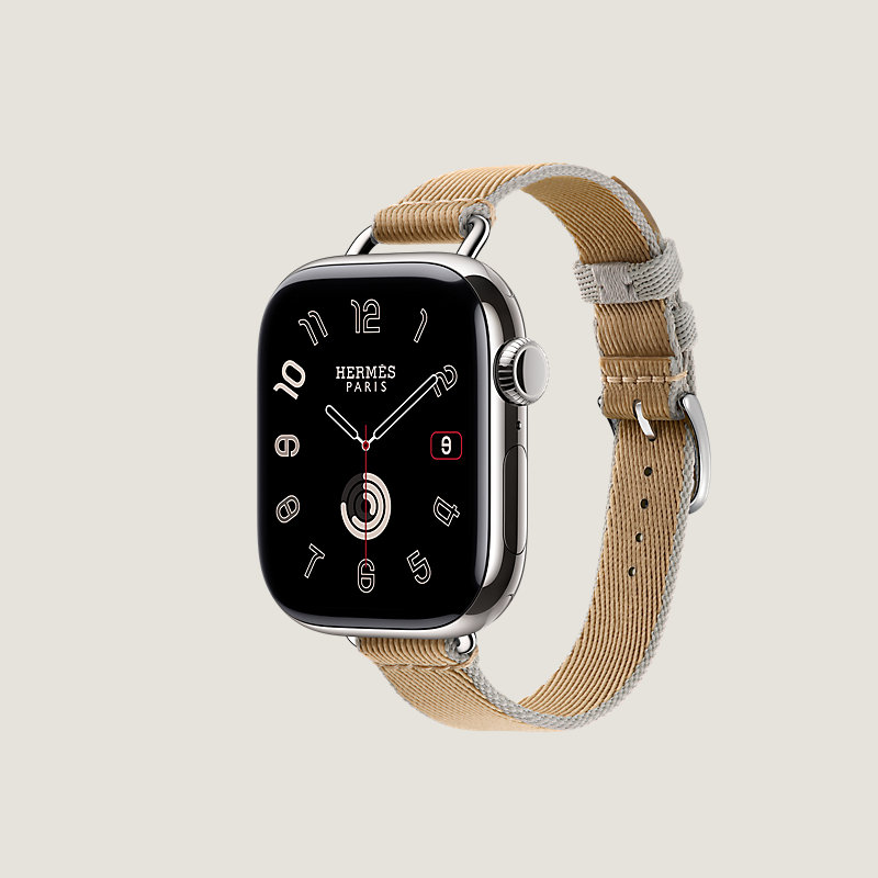Series 11 case & Band Apple Watch Hermès Single Tour 42 mm Twill Jump Attelage