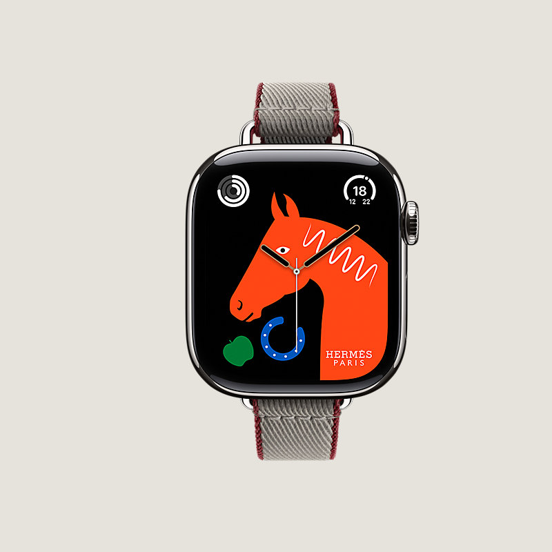 Series 11 case & Band Apple Watch Hermès Single Tour 42 mm Twill Jump Attelage