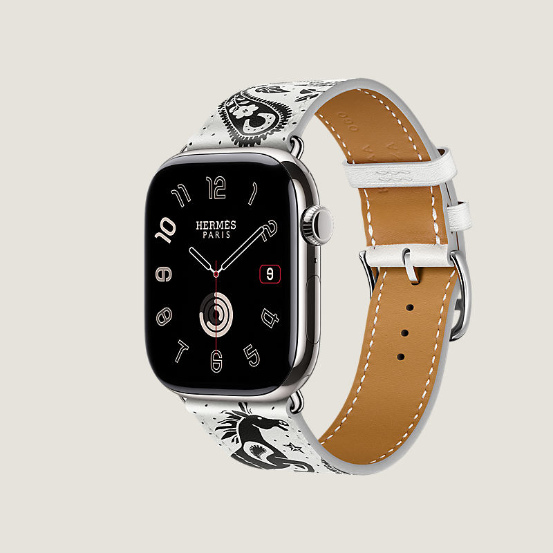 Series 11 case & Band Apple Watch Hermès Single Tour 46 mm Animaux Bandana