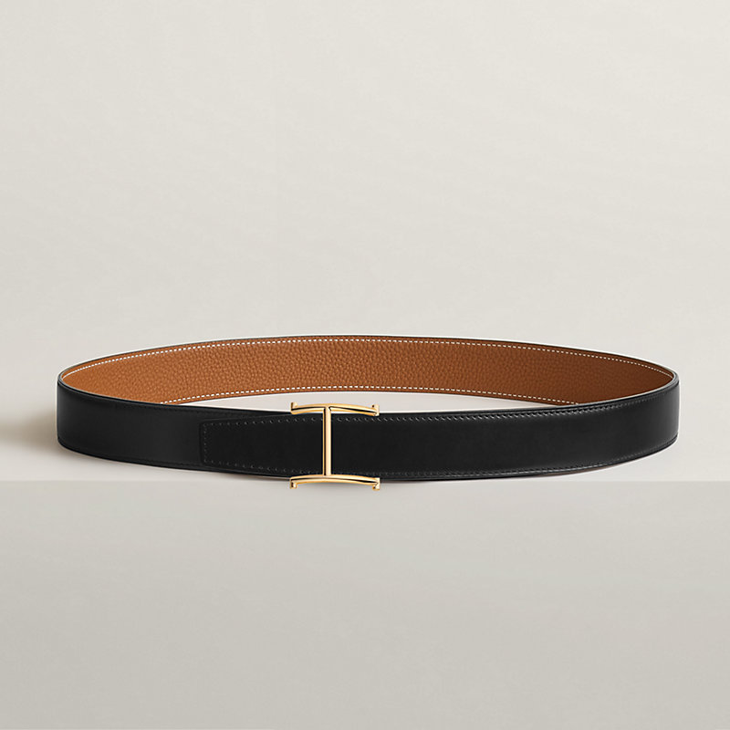 Serif belt buckle & Reversible leather strap 32 mm