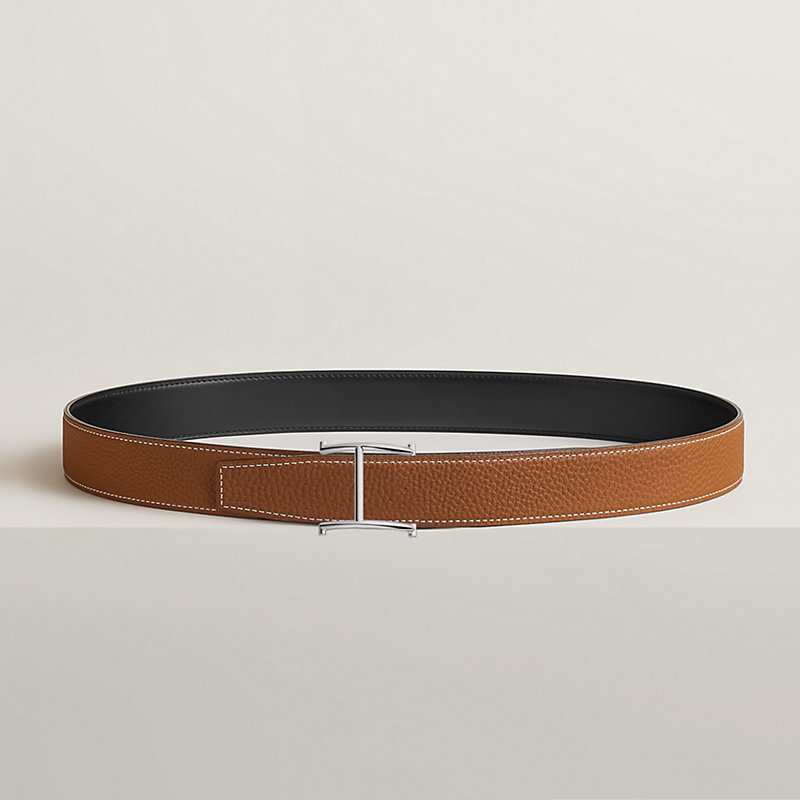 Serif belt buckle & Reversible leather strap 32 mm
