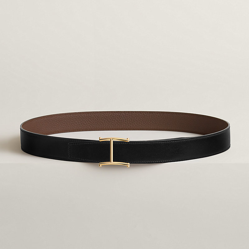 Serif belt buckle & Reversible leather strap 32 mm