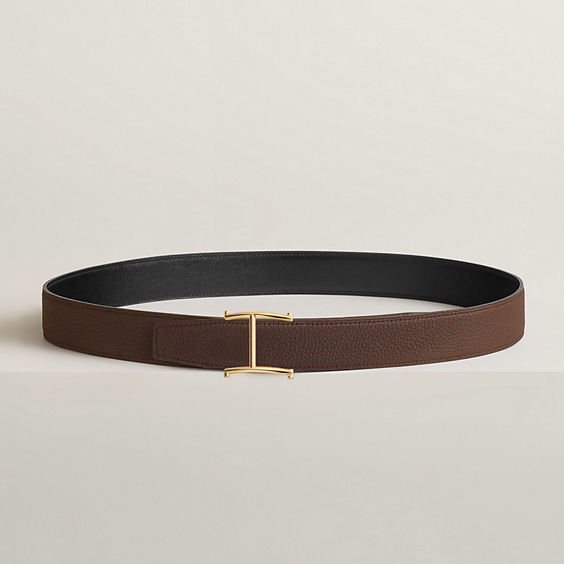 Serif belt buckle & Reversible leather strap 32 mm