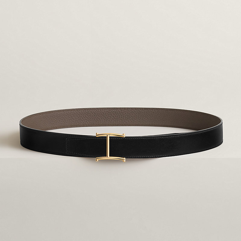 Serif belt buckle & Reversible leather strap 32 mm