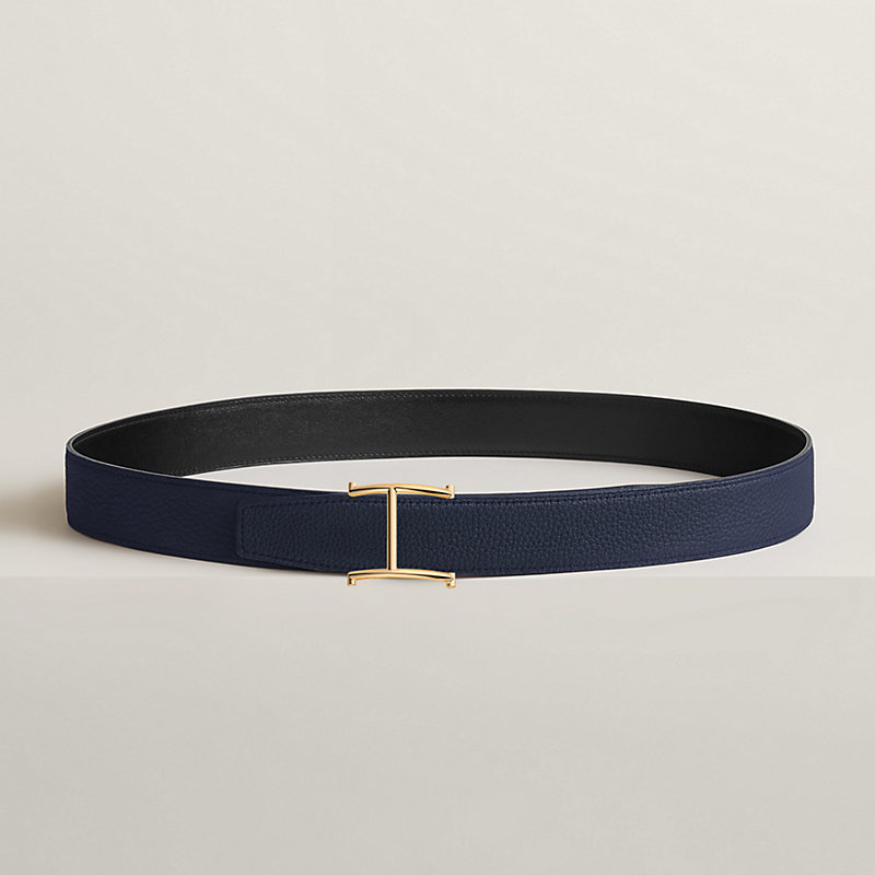 Serif belt buckle & Reversible leather strap 32 mm
