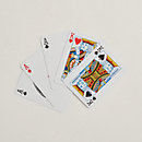 View: above, Set of 2 H Tissage bridge playing cards