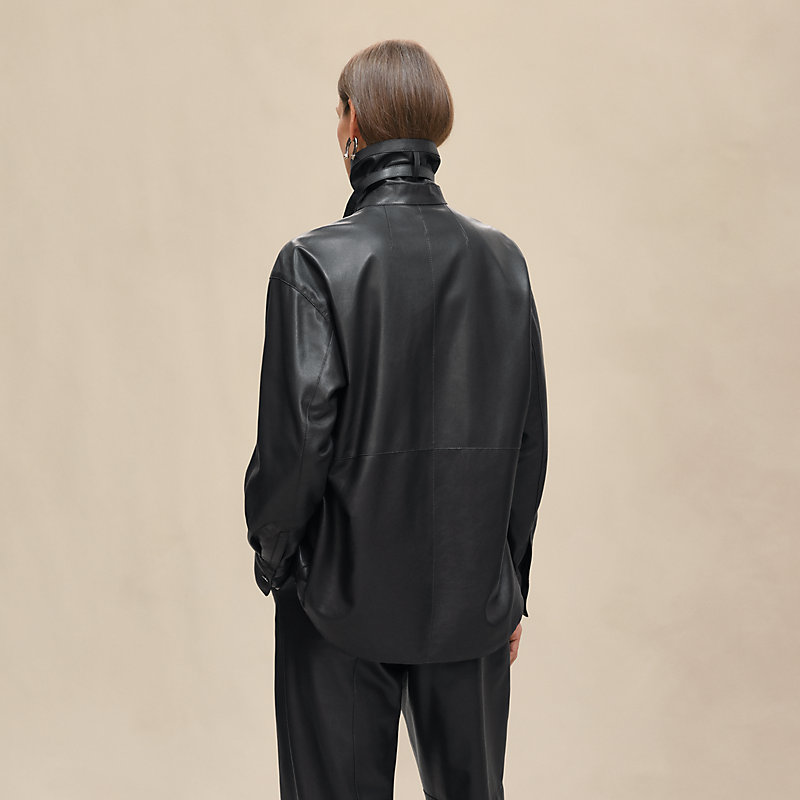 Shirt with asymmetric collar