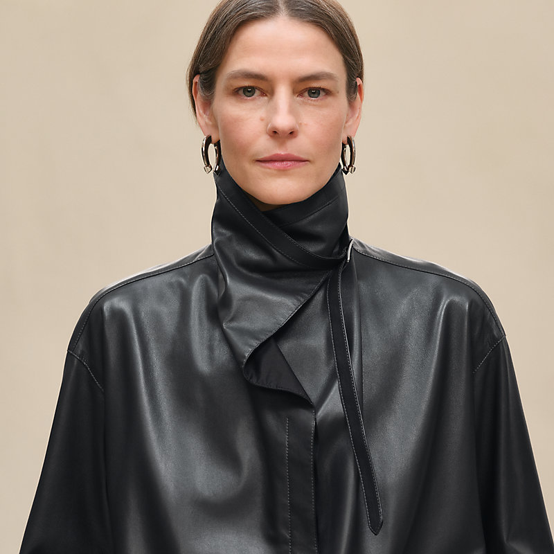 Shirt with asymmetric collar