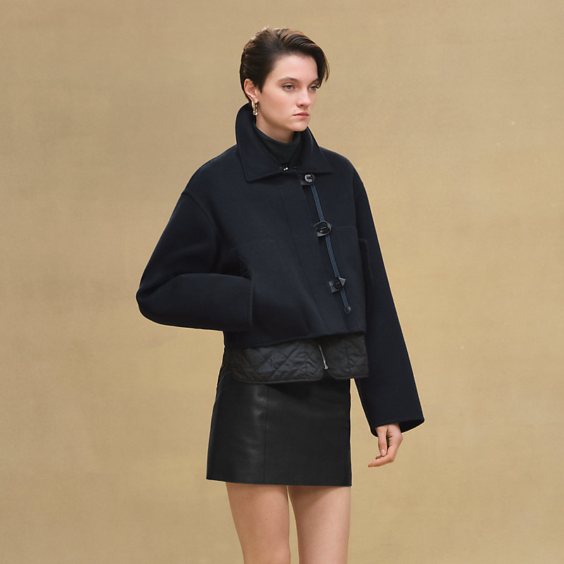 Short modular coat - Blue | Hermès Mainland China