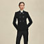 Short pea coat with leather details, view 3 of 7
