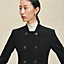 Short pea coat with leather details, view 5 of 7