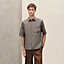 Short-sleeve straight cut shirt with leather detail, View: Worn, worn, view 2 of 6