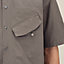 Short-sleeve straight cut shirt with leather detail, View: Worn, worn, view 6 of 6