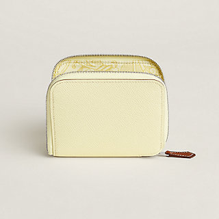 Silk'In Compact wallet - Yellow | Hermès Mainland China