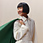 View: Worn, Single-sleeved reversible cape