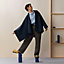 View: Worn, Single-sleeved reversible cape