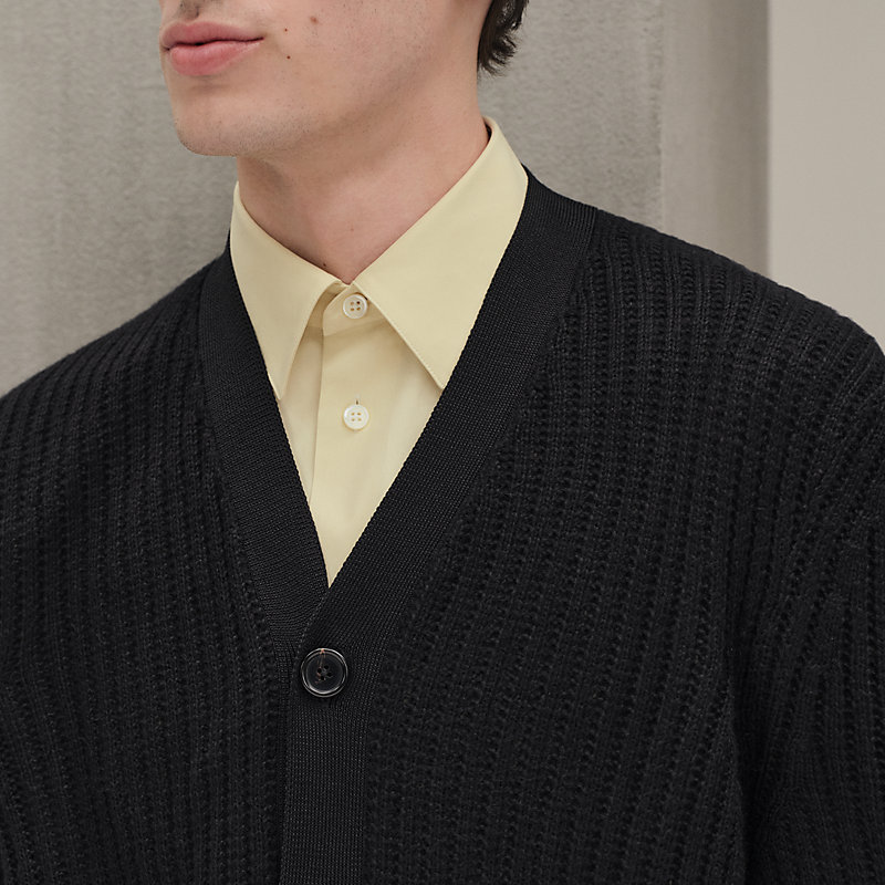 "Soie d'hiver" buttoned cardigan