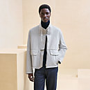 View: Worn, Straight cut jacket with leather detail