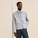 View: Worn, Straight cut jacket with leather detail