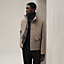Straight cut jacket with leather detail, view 2 of 7