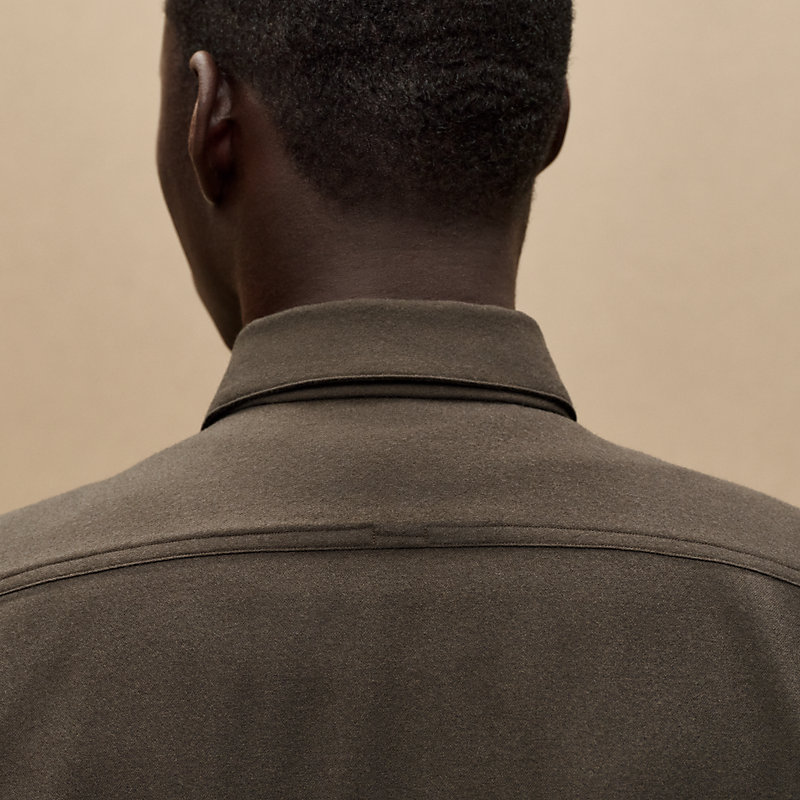 Straight cut wool shirt with gusset pockets, View: , view 6 of 7