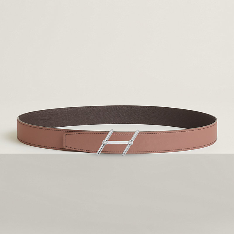 Swing belt buckle & Reversible leather strap 32 mm