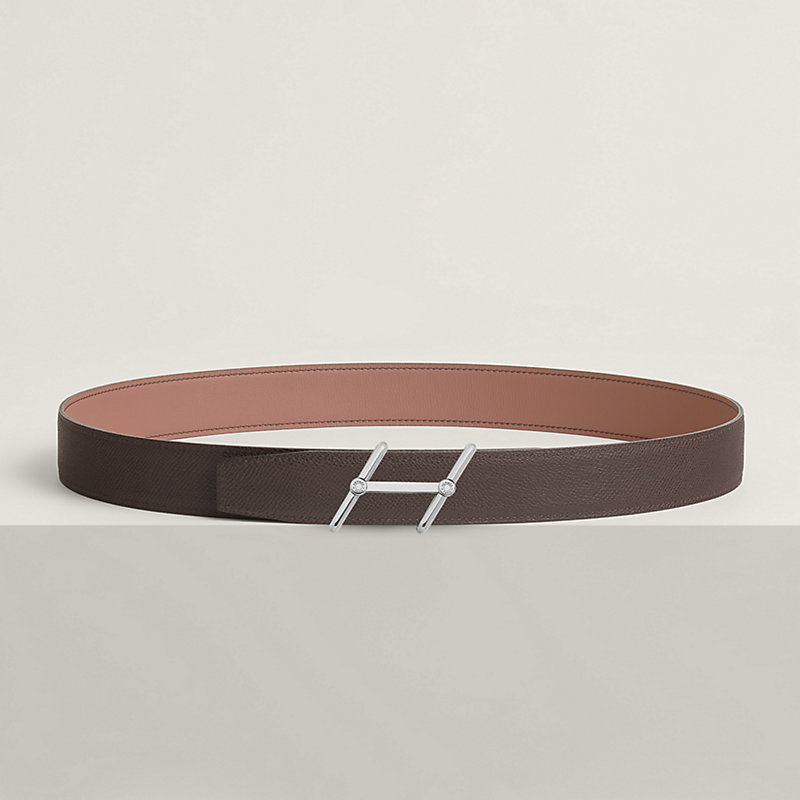 Swing belt buckle & Reversible leather strap 32 mm