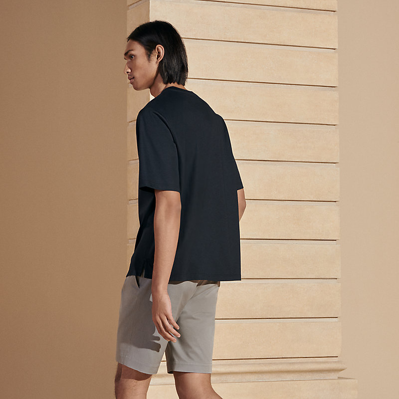 T-shirt with leather detail | Hermès Mainland China