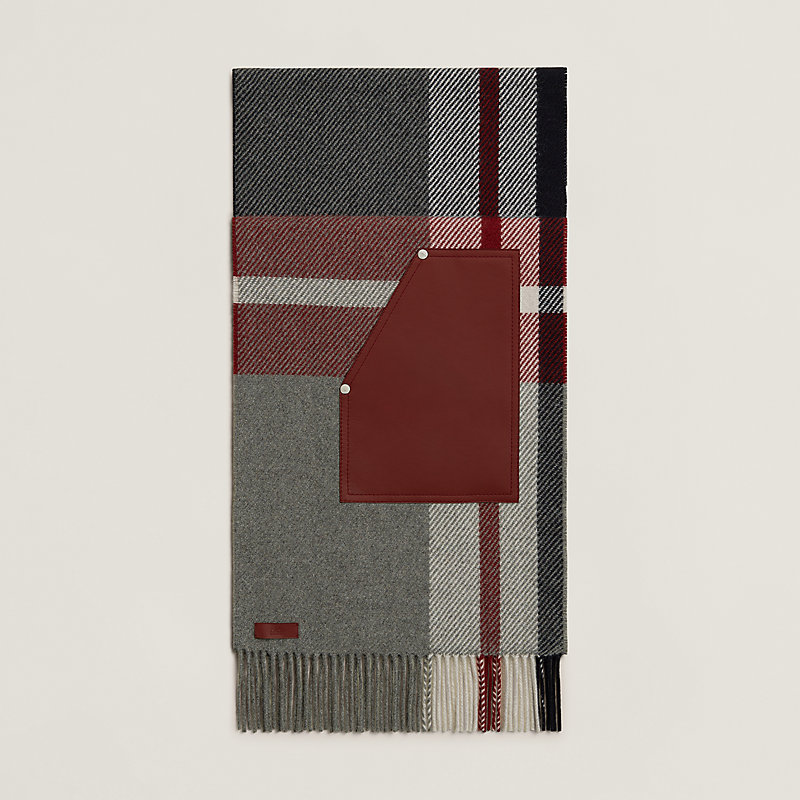 Tartan Poches Cuir Appliquees scarf