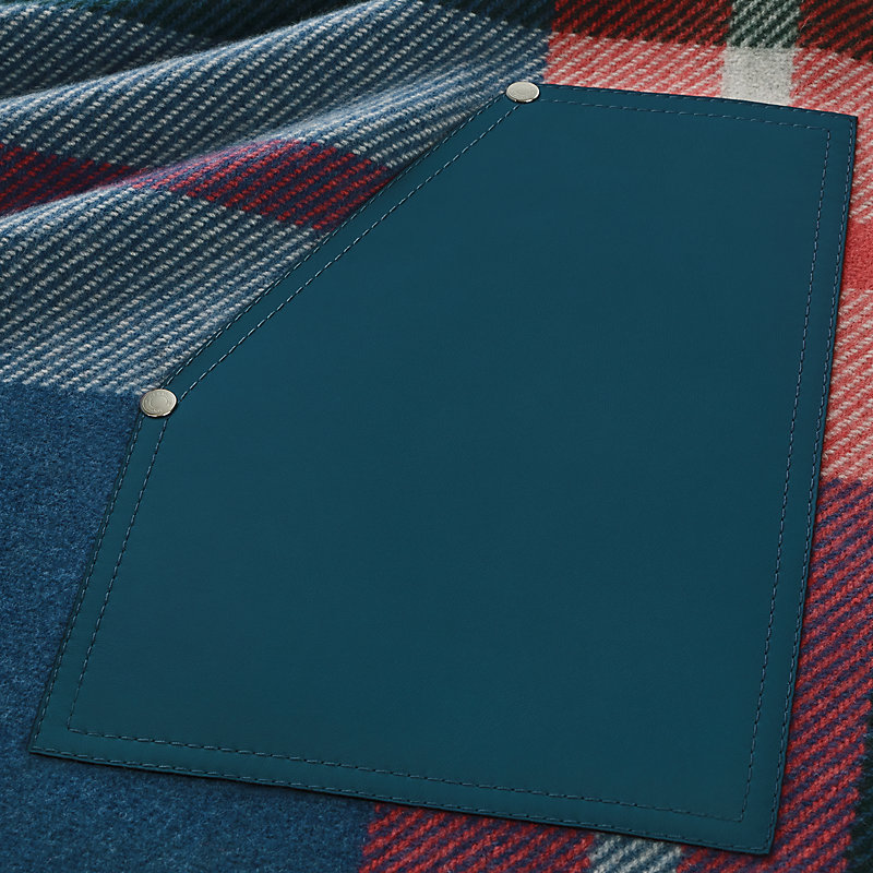 Tartan Poches Cuir Appliquees scarf