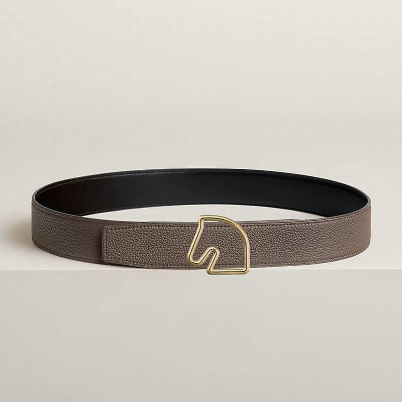 Tete de Cheval belt buckle & Reversible leather strap 38 mm