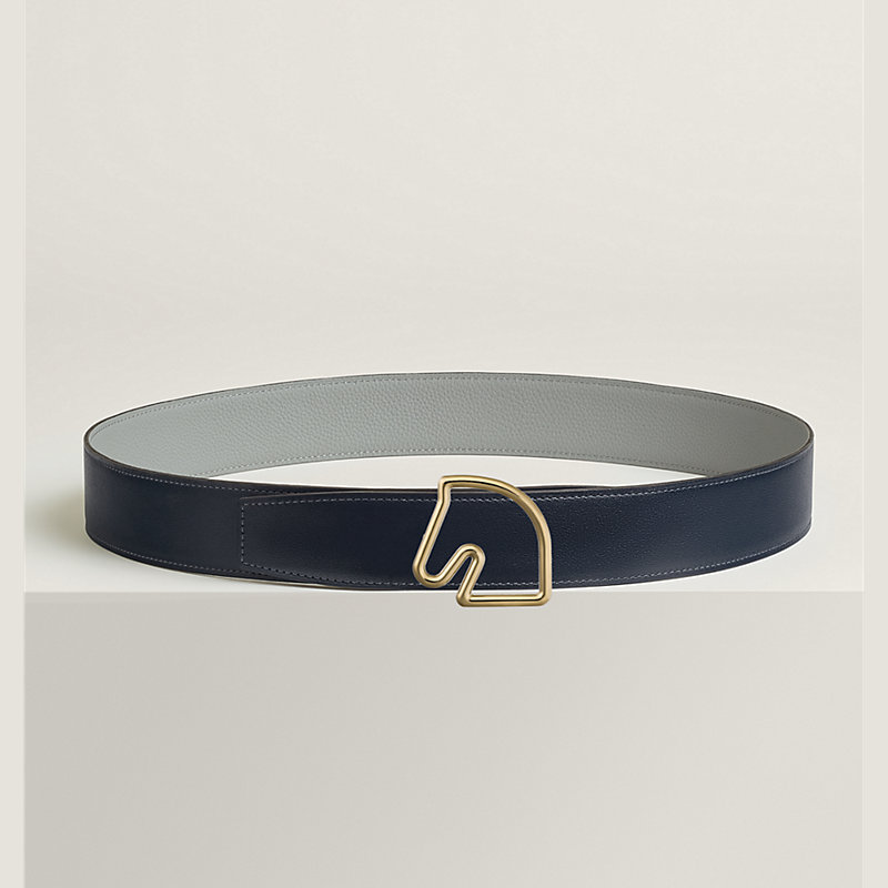 Tete de Cheval belt buckle & Reversible leather strap 38 mm