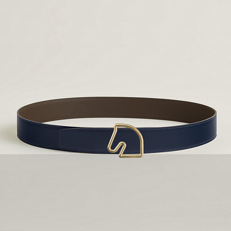 Tete de Cheval belt buckle & Reversible leather strap 38 mm