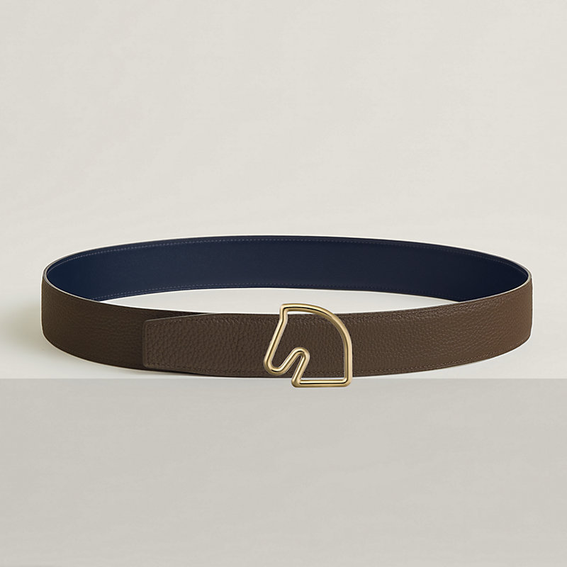 Tete de Cheval belt buckle & Reversible leather strap 38 mm