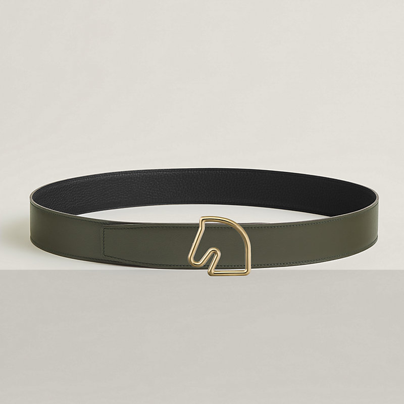 Tete de Cheval belt buckle & Reversible leather strap 38 mm