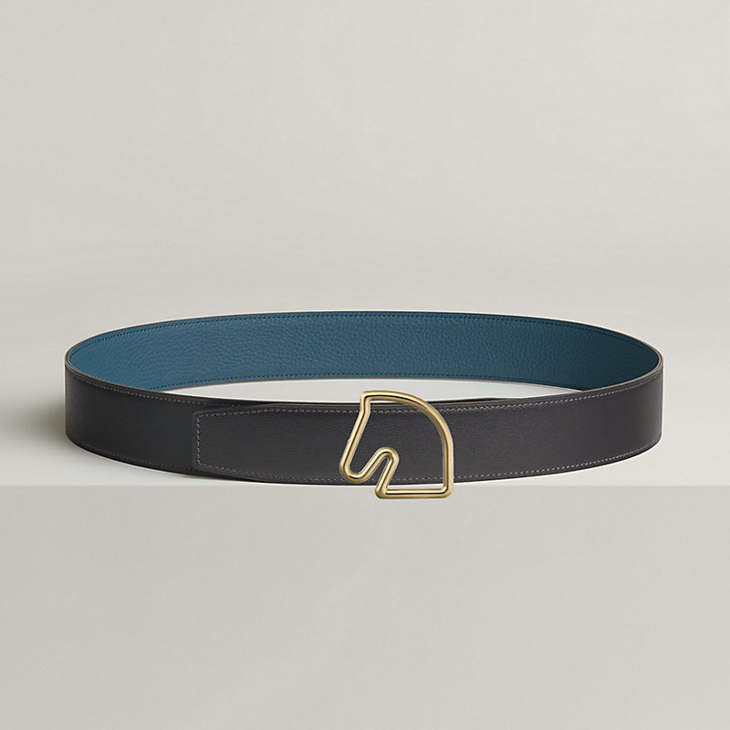 Tete de Cheval belt buckle & Reversible leather strap 38 mm