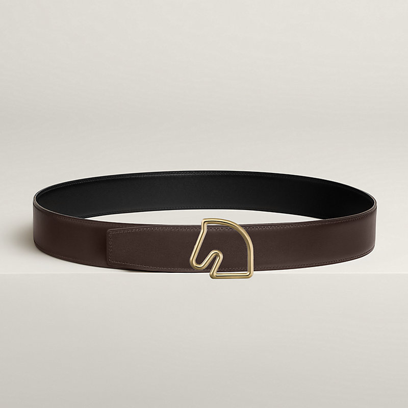 Tete de Cheval belt buckle & Reversible leather strap 38 mm