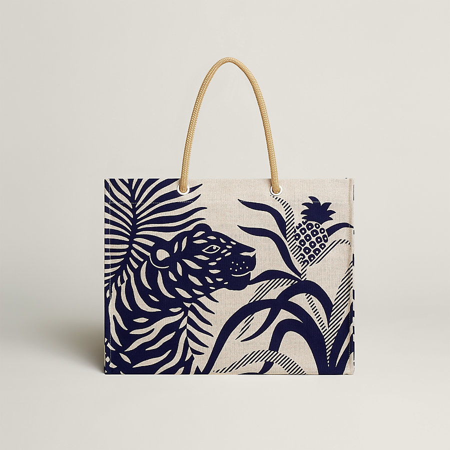 Tigre a l'Ananas beach bag