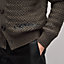 "Tressage cuir" buttoned cardigan, View: Worn, worn, view 5 of 5