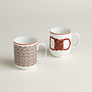 View: front, Tressages Equestres set of 2 mugs