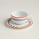 View: front, Tressages Equestres tea cup and saucer