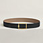 Tube H belt buckle & Reversible leather strap 38 mm, View: , view 2 of 3