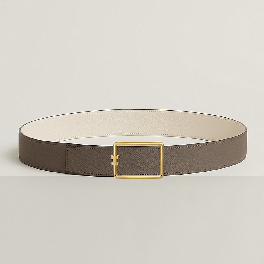 Tube H belt buckle & Reversible leather strap 38 mm