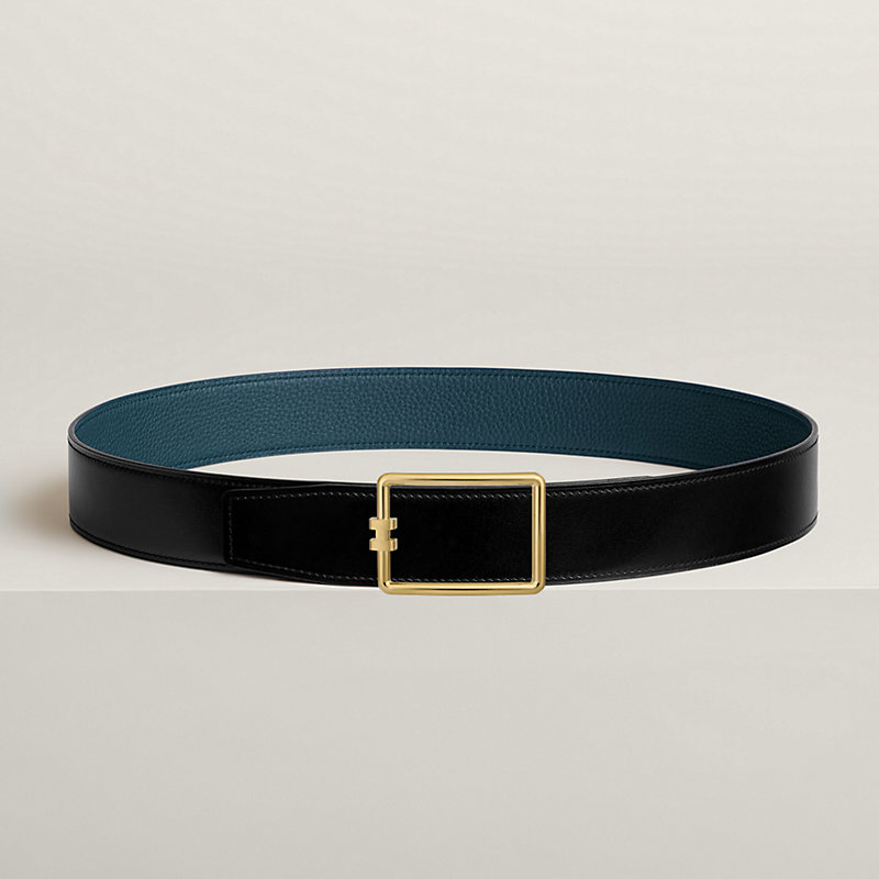 Tube H belt buckle & Reversible leather strap 38 mm