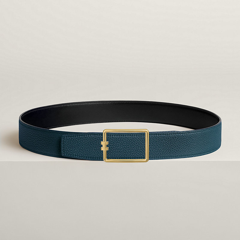 Tube H belt buckle & Reversible leather strap 38 mm