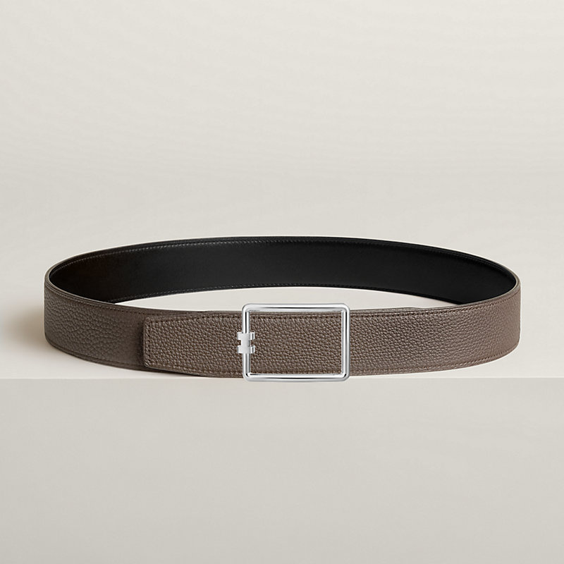 Tube H belt buckle & Reversible leather strap 38 mm